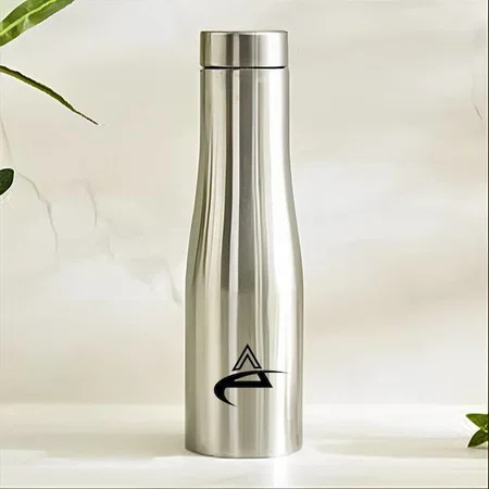 Customized Flora Steel Single Wall Bottle Natural | Capacity 1L approx