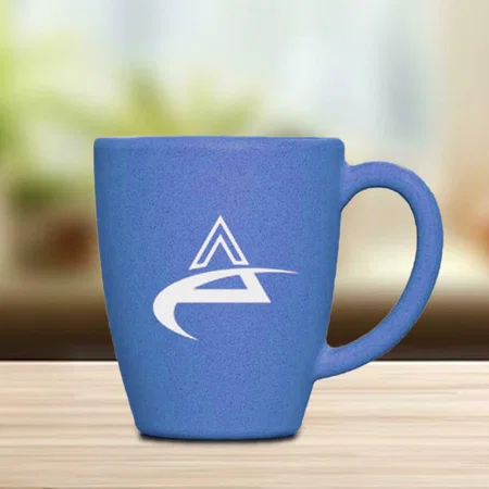 Blue Customized Coffee Fiber Eco Friendly Mug with Handle | Capacity 300ml approx