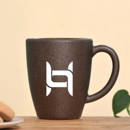 Brown Customized Coffee Fiber Eco Friendly Mug with Bamboo Lid | Capacity 300ml approx