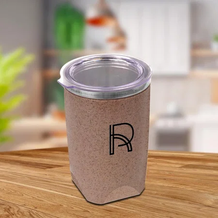 Customized Bamboo Fiber Eco Friendly steel Mug with Stainless Steel Inside | Capacity 360 ml approx | Comes with Lid | Leak proof & BPA Free