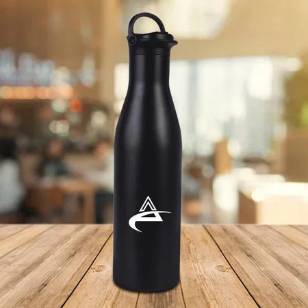 Black Customized Vacuum Flask with Straw lid | 18 hours hot/cold | 900 ml | 304 Steel Inside & Outside