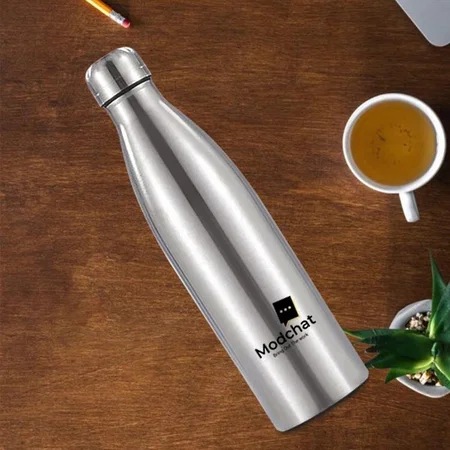 Silver Customized Single Wall Steel Bottle 750ml