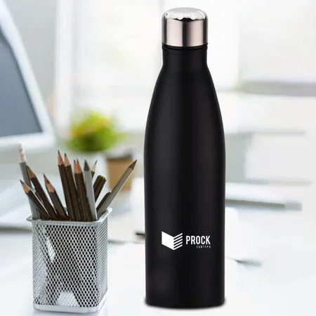 Black Customized Single Wall Steel bottle 750ml