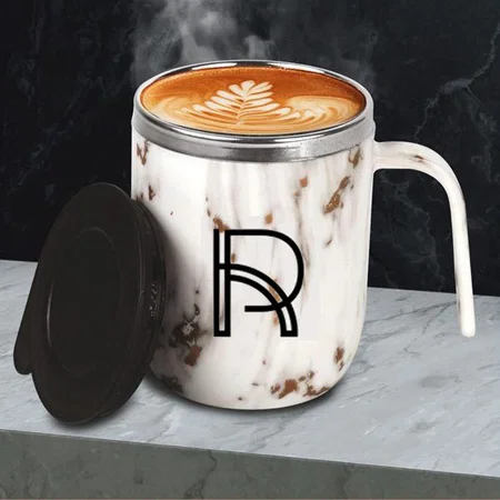 Customized Stainless Steel Double Wall Coffee Mug Marble Finish | Leakproof | Capacity 460ml approx