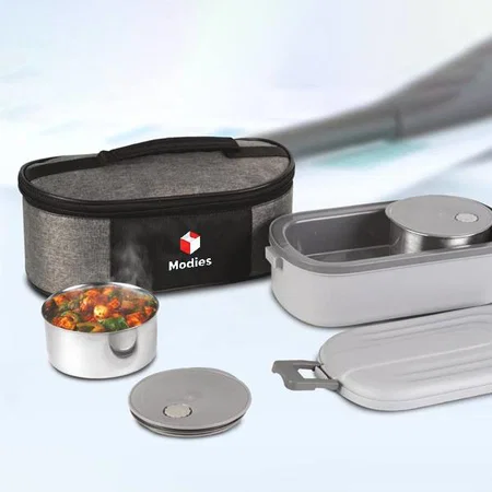 Customized Electric Lunch Box With 2 Steel Containers | Carry Bag Included