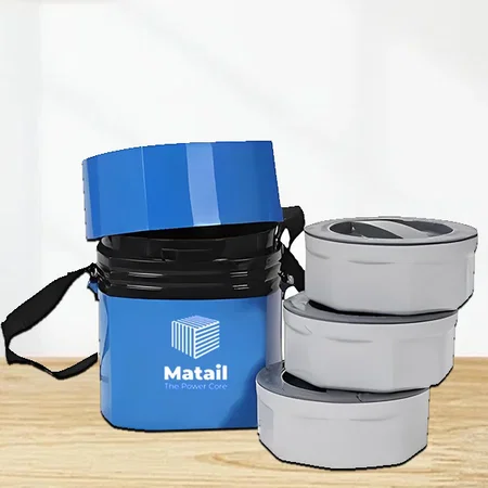 Blue Customized Mega Lunch Box (Microwaveable)- 3 Box