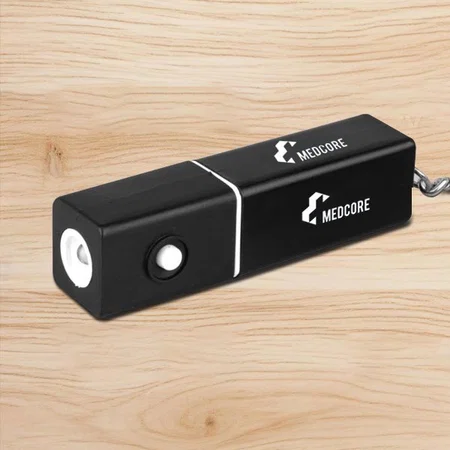 Customized Keychain with Torch and 4 side Glowing Logo