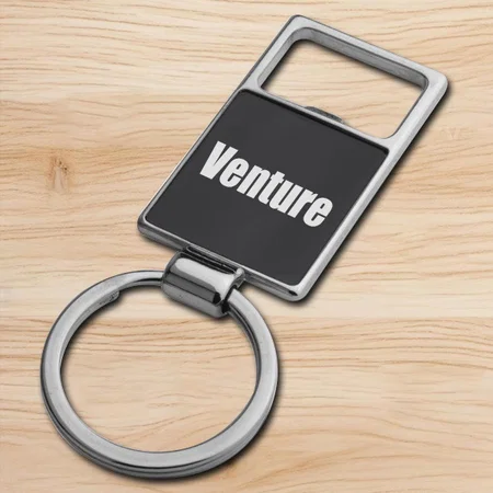 Customized Metal Keychain with Opener | Gunmetal Plate