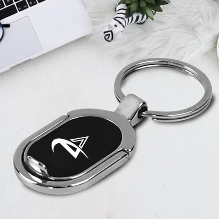 Customized Oval Keychain with Phone Stand