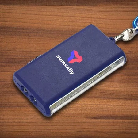 Blue Customized Keychain with Torch and 6 LED Lamp