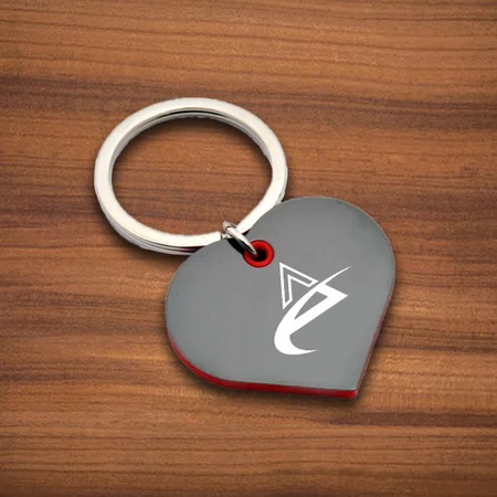 Customized Heart Shape Keychain with Highlights
