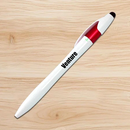 Red Customized Twisty Pen with Stylus (Ultra Sleek)