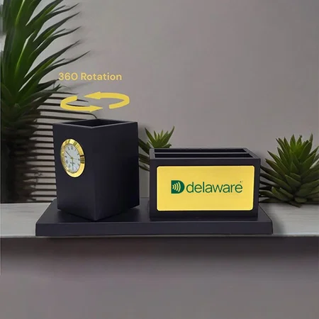 Customized Desk Organizer With Rotating Pen Holder