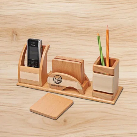 Customized Pen Stand With Coaster