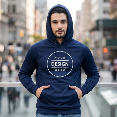 Navy Blue Jack & Jones Asger Customized Hoodie for Men