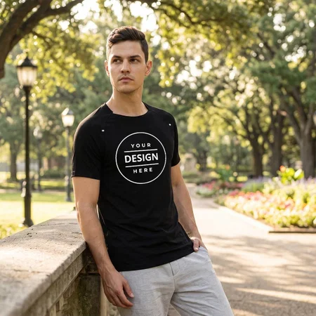 Black Dri-Fit Jack & Jones Icero Customized Crew Neck T-Shirt for Men