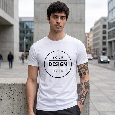 White Jack & Jones Joren Customized Crew Neck T-Shirt for Men