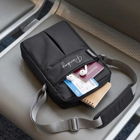 Customized Black Travel Organizer Sling Bag