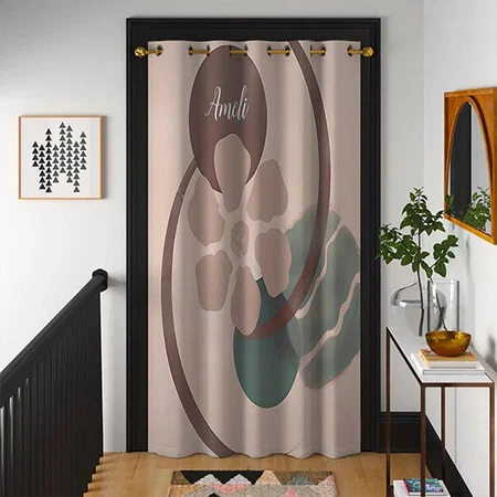 Yin Yang Flower Minimalist Art Customized Photo Printed Curtain