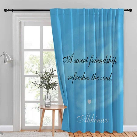 Blue Black Paint Effect Acrylic Art Customized Photo Printed Curtain