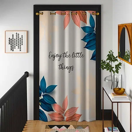 Watercolor Abstract Leaves Design Customized Photo Printed Curtain