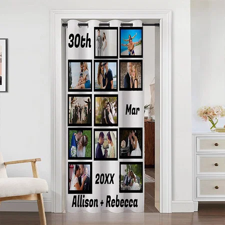 Wedding Anniversary 12 Photo Customized Photo Printed Curtain
