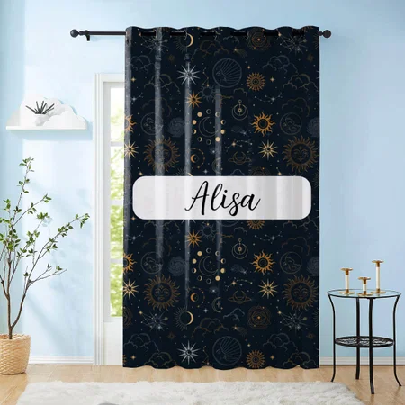 Mystic Celestial Pattern Customized Photo Printed Curtain