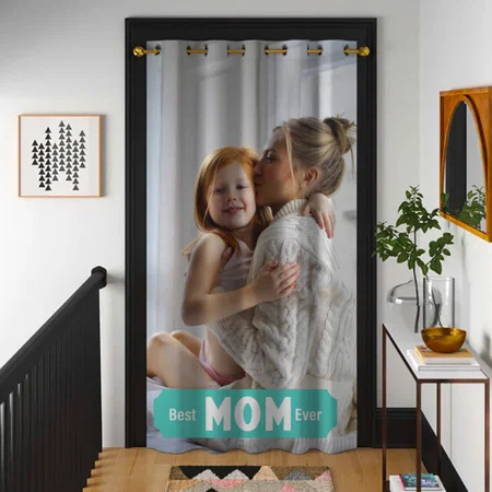 Modern  Photo Best Mom Ever Customized Photo Printed Curtain