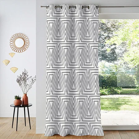 Modern Geometric Triangle Pattern Customized Photo Printed Curtain