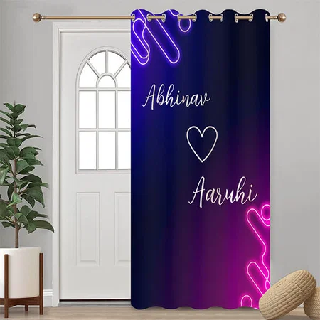 Neon Lights Design Customized Photo Printed Curtain
