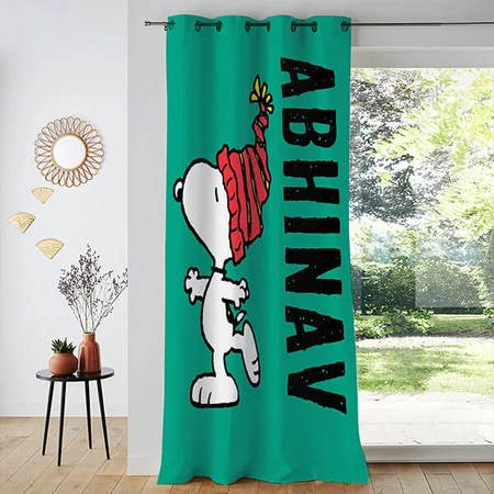 Dog Cartoon Design Customized Photo Printed Curtain