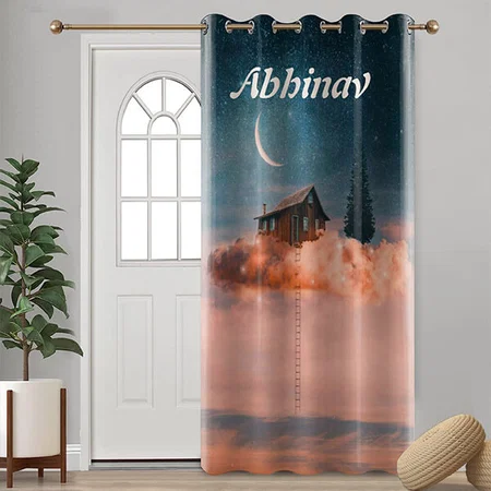 House on The Sky Design Customized Photo Printed Curtain