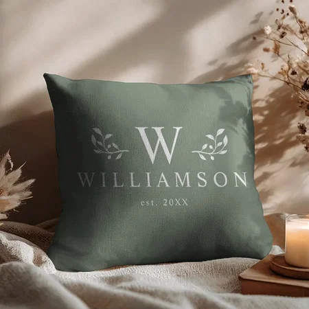 Modern Rustic Monogram Customized Photo Printed Cushion