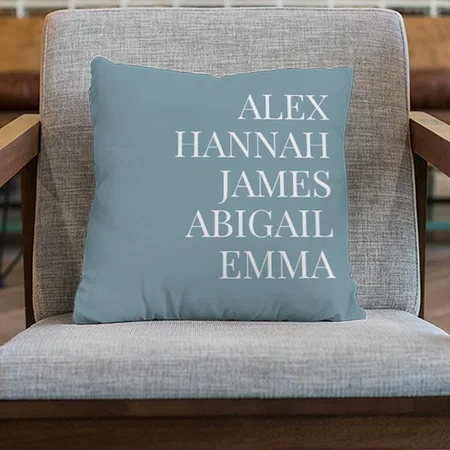 Modern Elegant Kids Names Customized Photo Printed Cushion