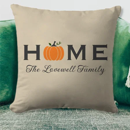 Home Orange Pumpkin Customized Photo Printed Cushion