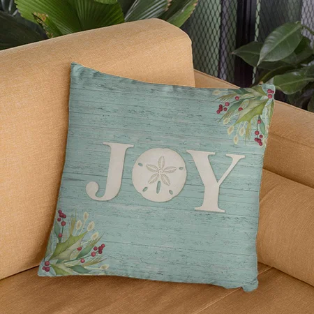 Christmas Coastal Beach Joy Customized Photo Printed Cushion