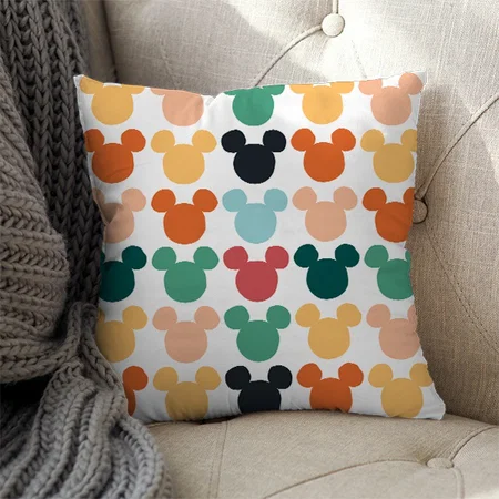 A Colorful Repeating Logo Customized Photo Printed Cushion