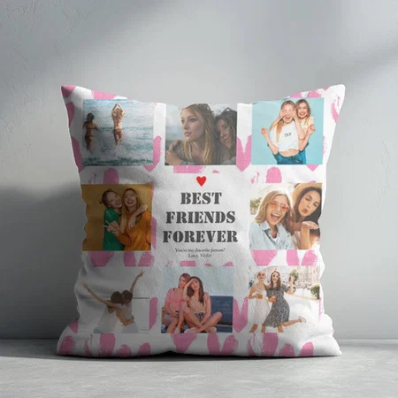 BFF Gift Best Friends photo collage Customized Photo Printed Cushion