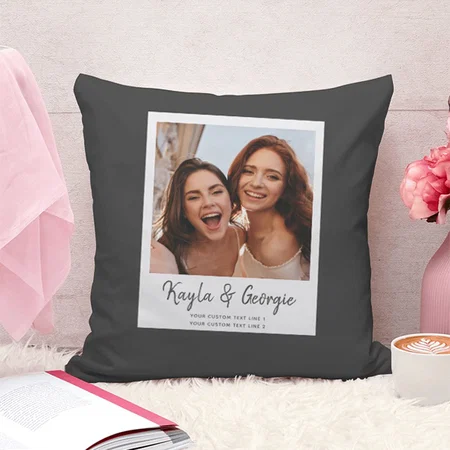 Custom Name Bestie Photo Friends Sisters BFF Fun Customized Photo Printed Cushion