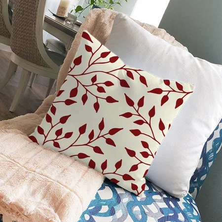 Elegant Leaves Customized Photo Printed Cushion