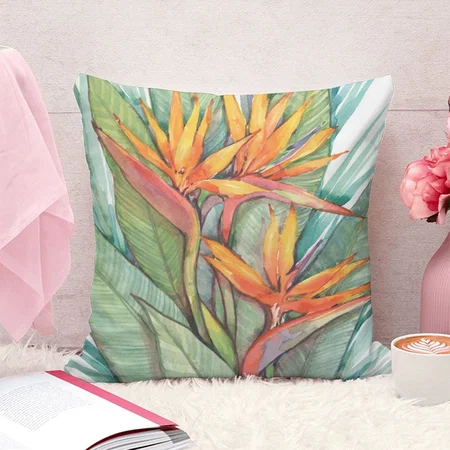 Tropical Botanical Paradise Customized Photo Printed Cushion