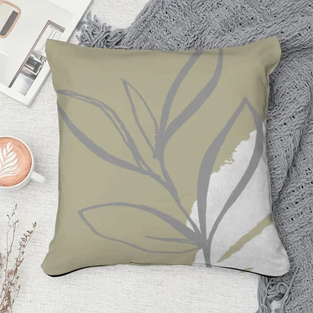 Sage Green Watercolor Customized Photo Printed Cushion