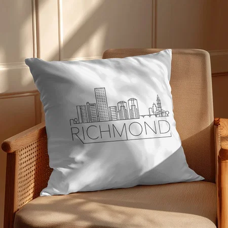 Richmond, Virginia Skyline Customized Photo Printed Cushion