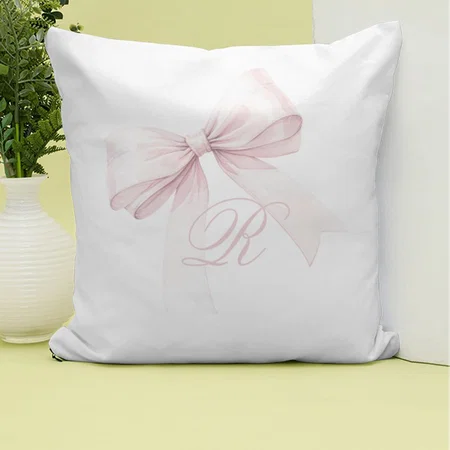 Pink Bow Customized Photo Printed Cushion