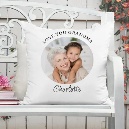 Modern Photo Love You Grandma Keepsake Customized Photo Printed Cushion