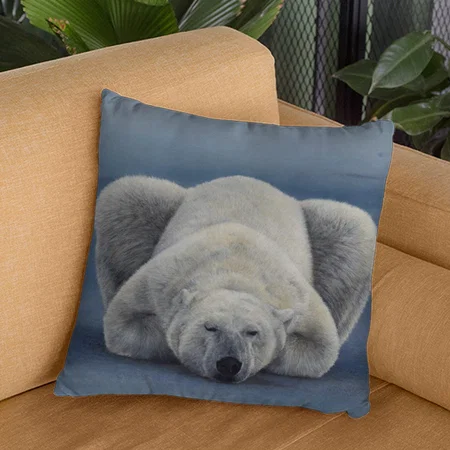 Polar Bear Sleeping Customized Photo Printed Cushion