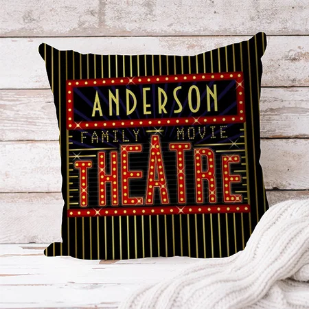 Movie Theatre Marquee Home Cinema Customized Photo Printed Cushion