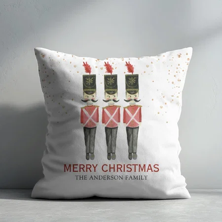 Custom Elegant Merry Christmas Nutcracker Customized Photo Printed Cushion
