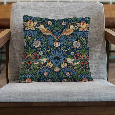 Strawberry Thief  Customized Photo Printed Cushion
