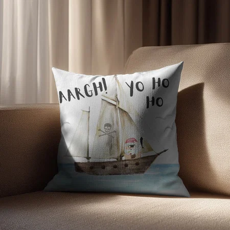 o Ho Ho Pirate Santa Ship Christmas Customized Photo Printed Cushion
